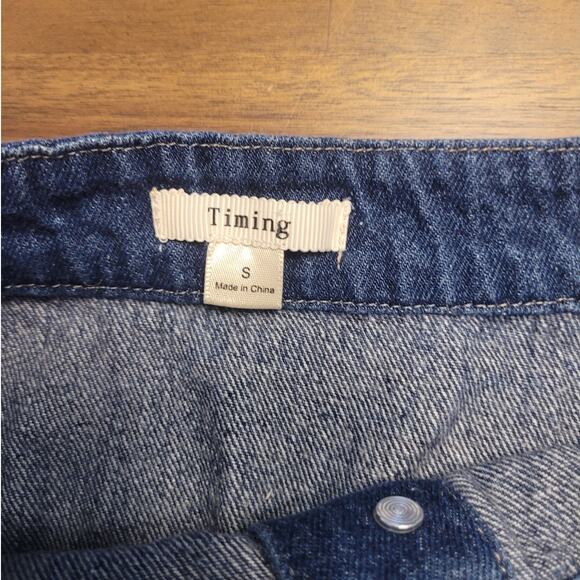 High Rise Blue Denim Button Front Mini Skirt Sz S 26" Waist Preppy EUC - Picture 5 of 8